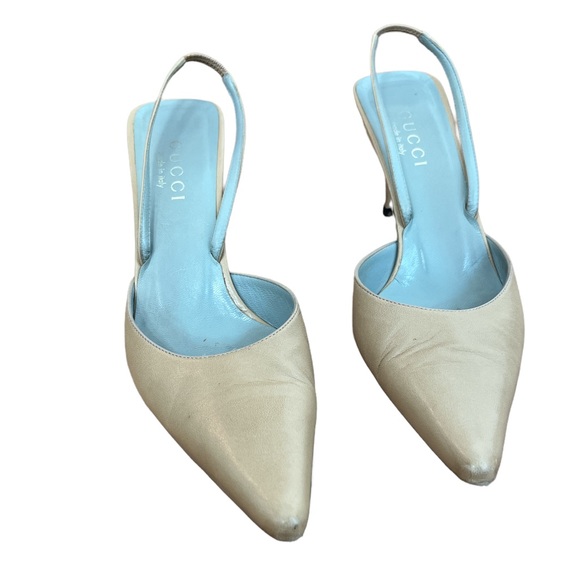 Gucci Shoes - Y2K Gucci Beige Slingback Heels